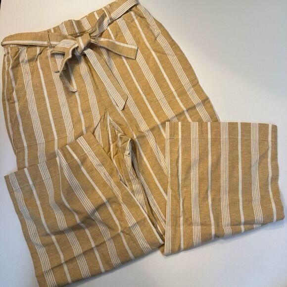 $98 marine layer frankie wide leg pant yellow size medium - Picture 2 of 4